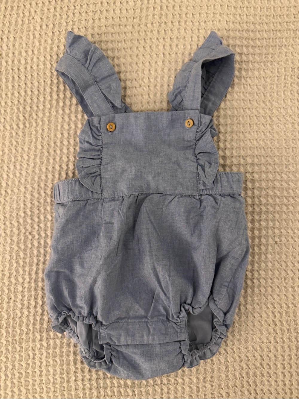 H&M Light Blue Ruffle Strap Romper